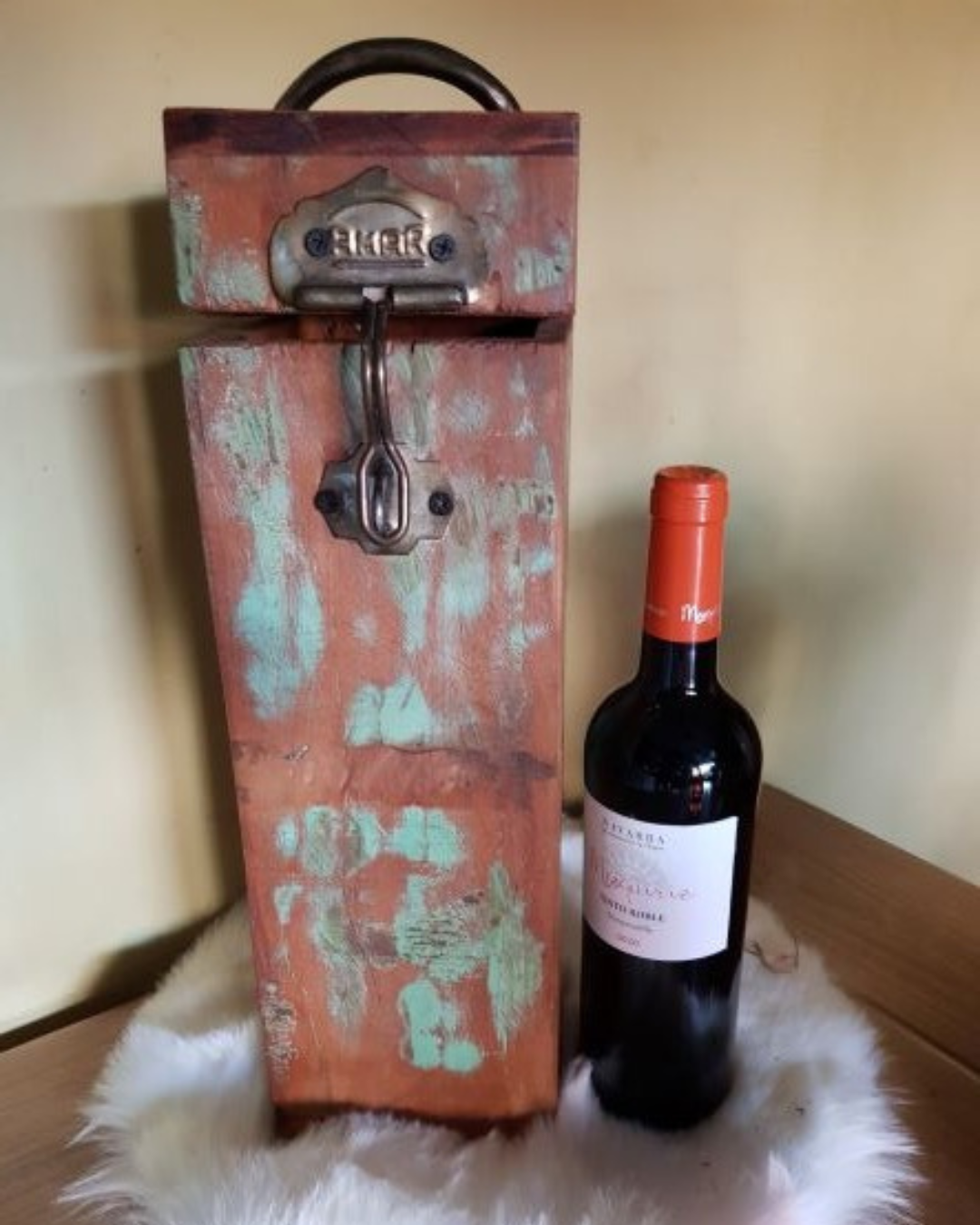 Houten kistje voor 1 fles wijn